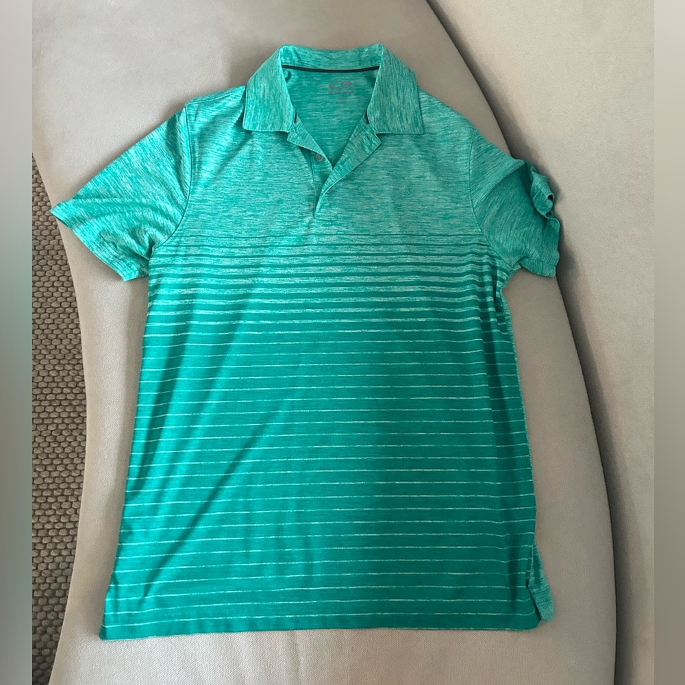 Champion Teal Striped Men's Polo Shirt